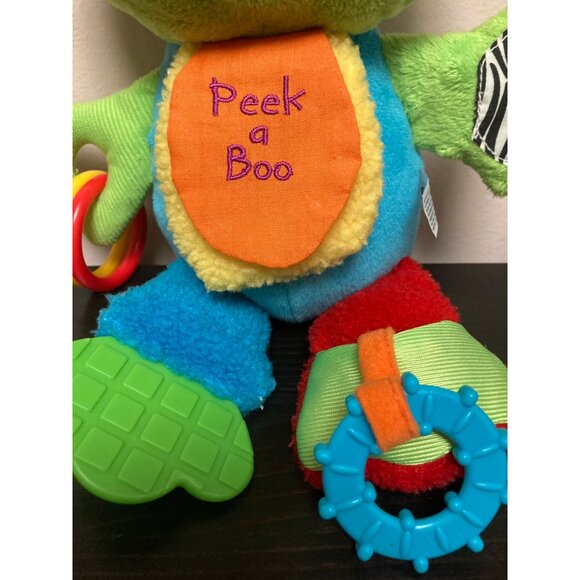 Carter's Sassy Plush Peek-A-Boo Frog Toy With Teether Rattle & Mirror For Infant - Picture 2 of 8